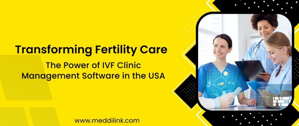 A clinic manager using IVF clinic management software in the USA to view patient data.