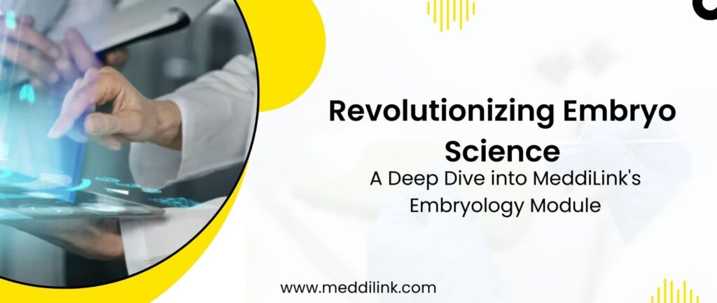 An embryologist using an embryology module for IVF software to assess embryo development.